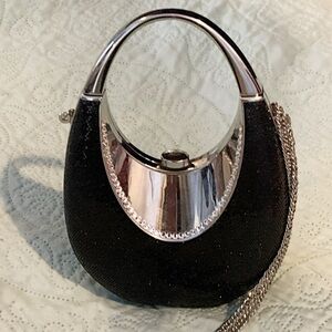 Elegant Black and Silver Women's Handbag